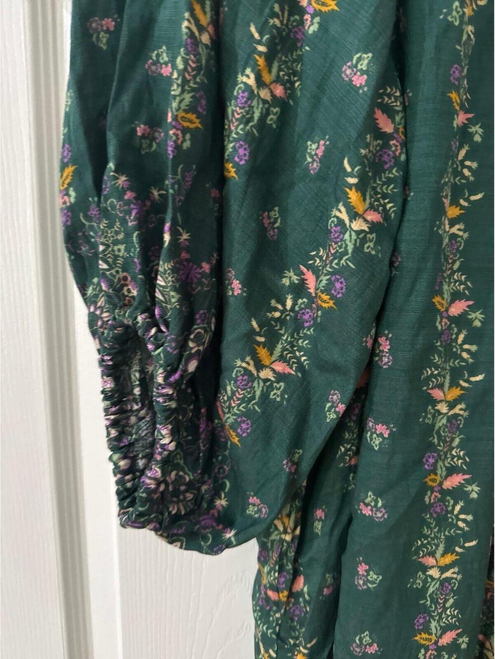 Umgee Green Floral Print Boutique Dress Large New with Tags - Picture 2 of 7